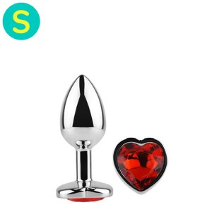 gioiello anale acciaio con cuore rosso piccolo