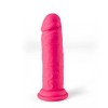 Vibratore senza fili realistico fucsia con telecomando wireless e ventosa per stimolazione intensa.