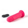 Vibratore senza fili realistico fucsia con telecomando wireless e ventosa per stimolazione intensa.