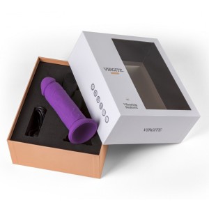Vibratore Wireless Realistico viola con ventosa telecomando senza fili