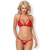 completo intimo rosso 2 pezzi obsessive 838