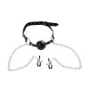 Ball Gag con Pinzette per Capezzoli