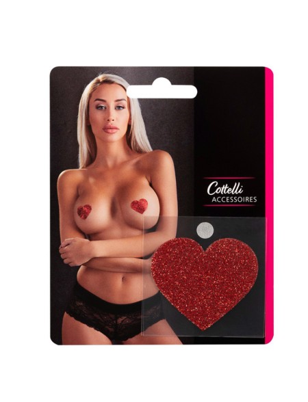 Copricapezzoli a Cuore Rossi Strass