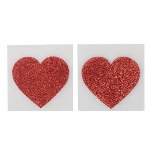 Copricapezzoli a Cuore Rossi Strass
