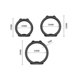 Set 3 Anelli Fallici Cock Ring Silicone