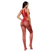Bodystoking aperta Rossa Rete